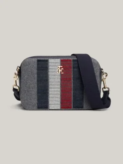 Torebki Na Pasku*Tommy Hilfiger Torebka Z Mieszanki Wełny Z Monogramem TH MID GREY HEATHER