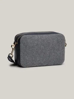Torebki Na Pasku*Tommy Hilfiger Torebka Z Mieszanki Wełny Z Monogramem TH MID GREY HEATHER