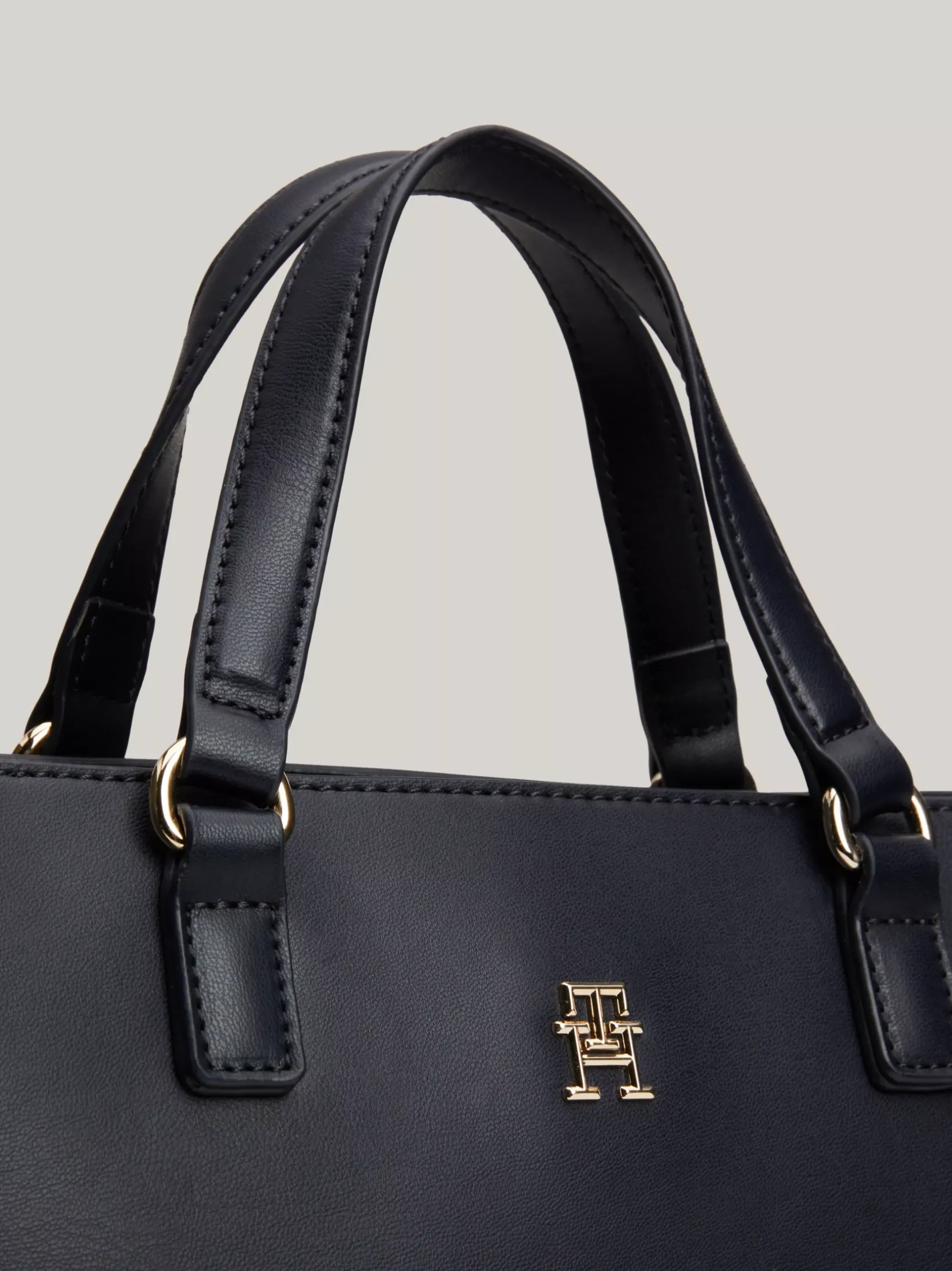 Torebki Tote*Tommy Hilfiger Torebka Z Parcianym Paskiem I Logo SPACE BLUE