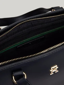 Torebki Tote*Tommy Hilfiger Torebka Z Parcianym Paskiem I Logo SPACE BLUE