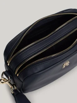 Torebki Na Pasku*Tommy Hilfiger Torebka Z Plakietką Z Monogramem TH SPACE BLUE