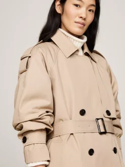 Kurtki & Płaszcze*Tommy Hilfiger Trencz O Kroju Oversize Z Paskiem W Talii BEIGE