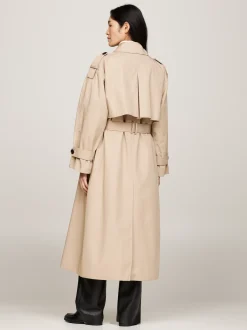 Kurtki & Płaszcze*Tommy Hilfiger Trencz O Kroju Oversize Z Paskiem W Talii BEIGE