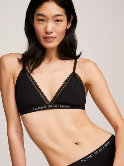 Biustonosze|Bielizna*Tommy Hilfiger Trójkątny Nieusztywniany Biustonosz Z Koronką BLACK