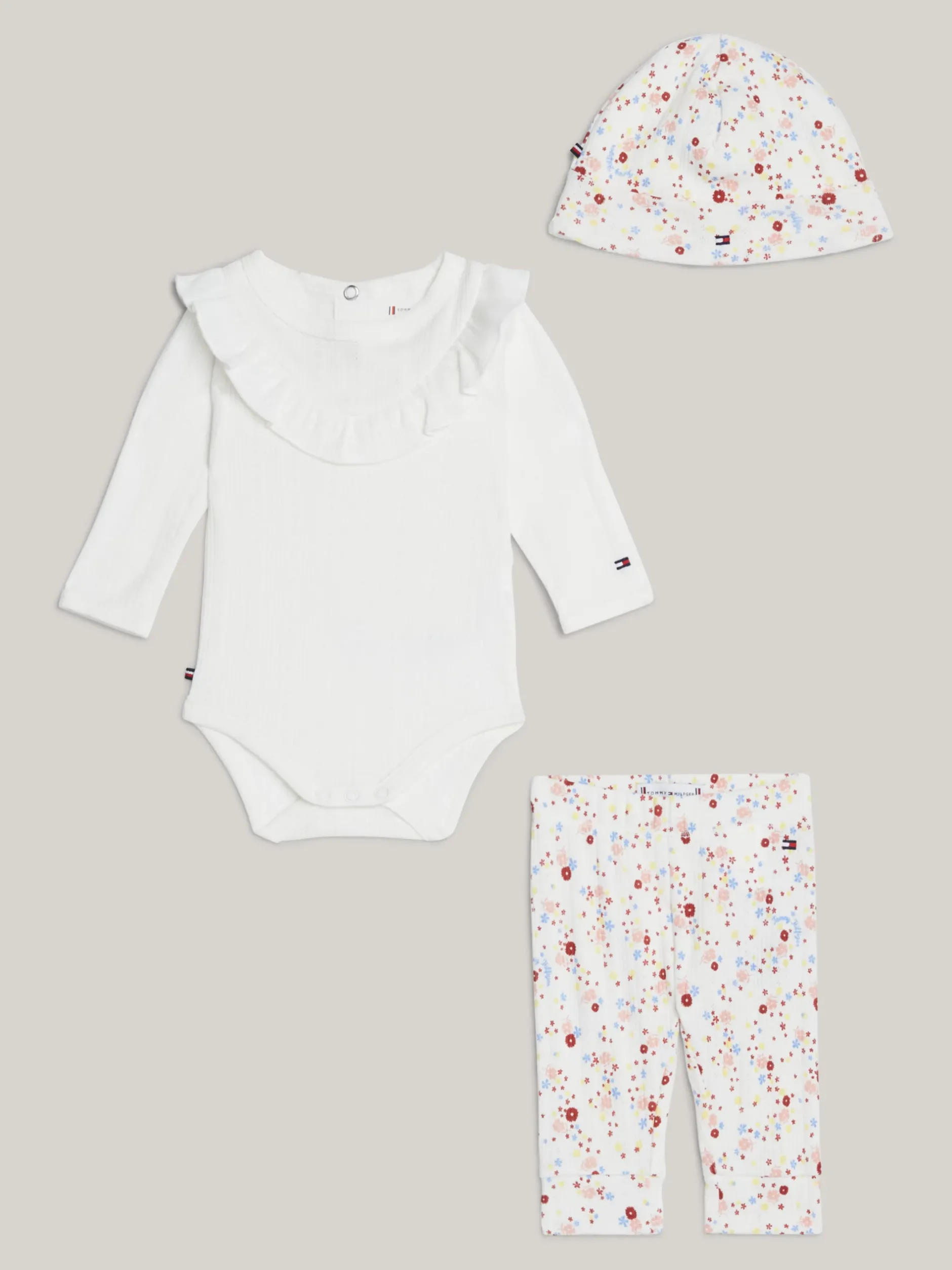 Dziewczynki|Chłopcy*Tommy Hilfiger Trzyczęściowy Komplet W Kwiaty ANCIENT WHITE FLOWER ALLOVER