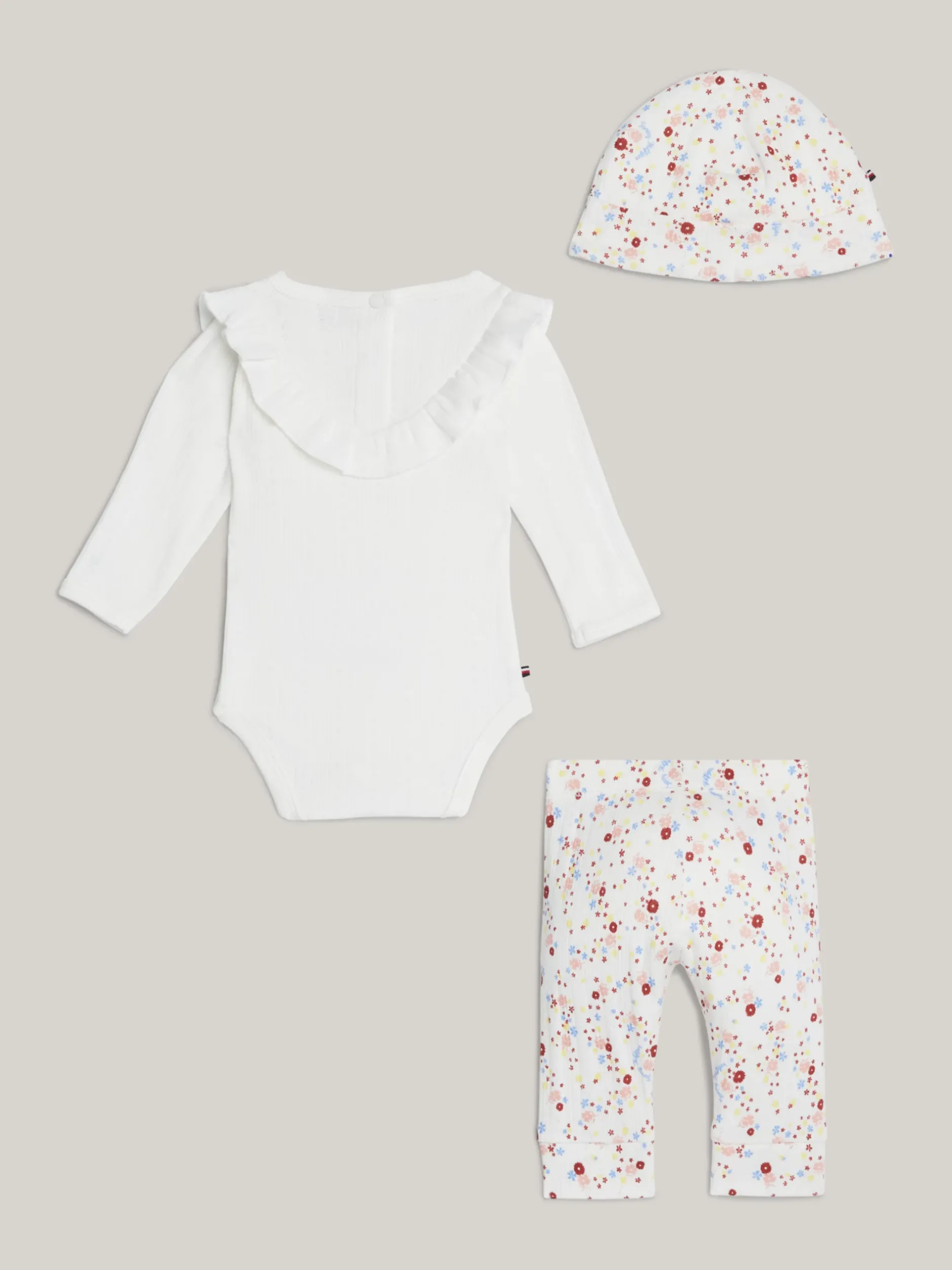 Dziewczynki|Chłopcy*Tommy Hilfiger Trzyczęściowy Komplet W Kwiaty ANCIENT WHITE FLOWER ALLOVER