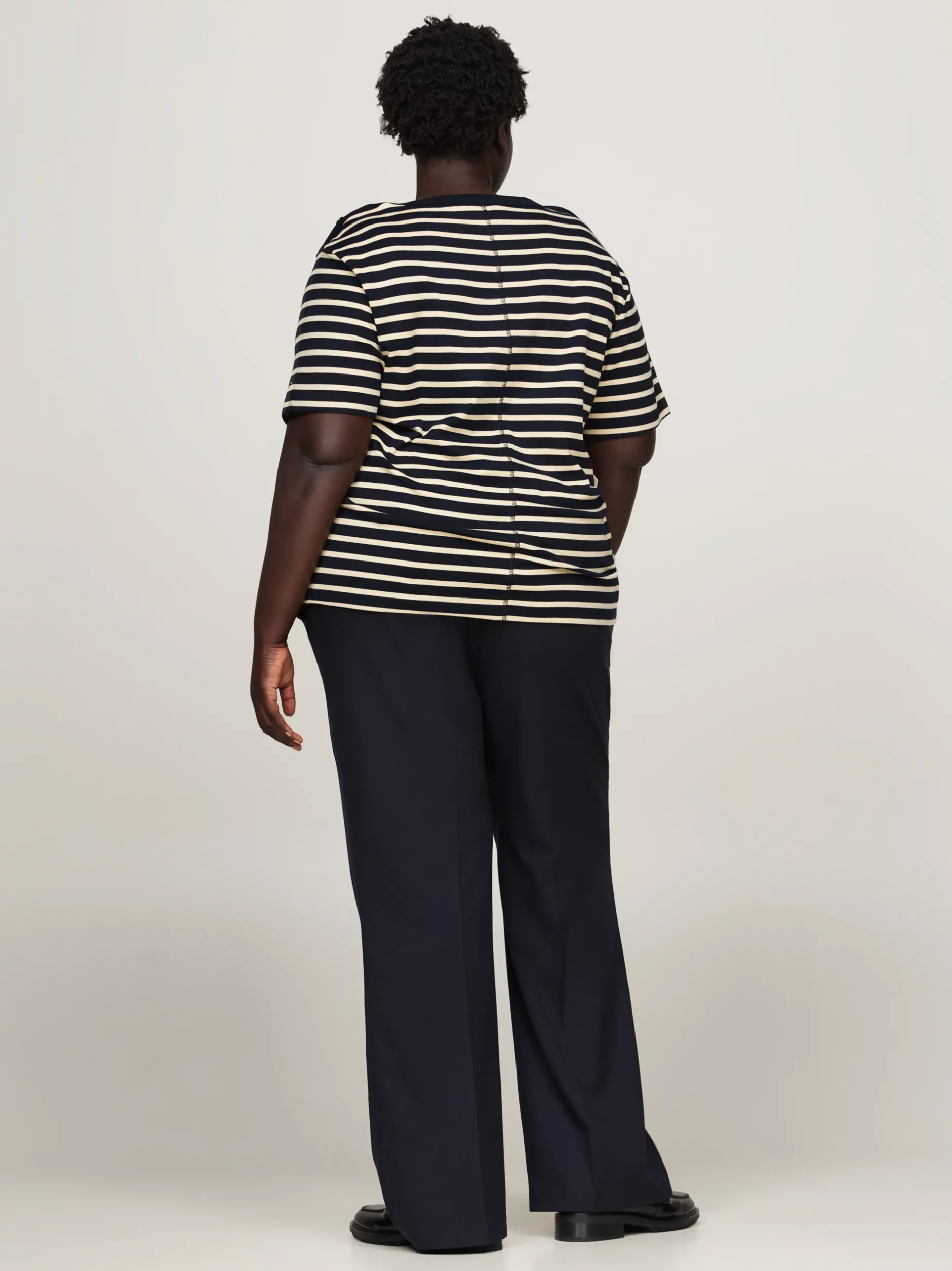 T-Shirty*Tommy Hilfiger T-shirt Curve Z Dekoltem W łódkę BRETON STP DESERT SKY/COUNTRY IVORY