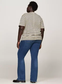 T-Shirty*Tommy Hilfiger T-shirt Curve Z Dekoltem W łódkę BRETON STP COUNTRY IVORY/DESERT SKY