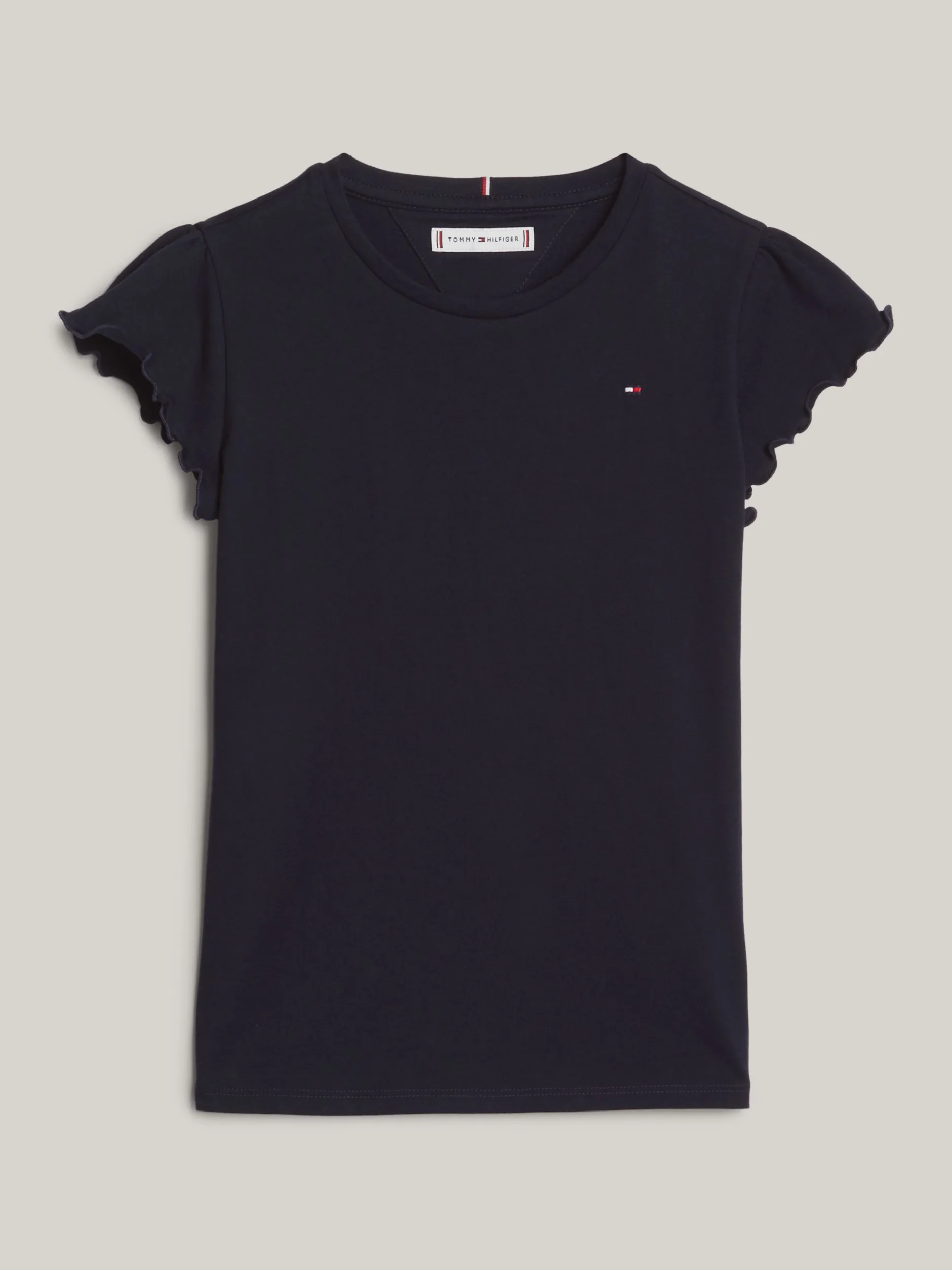 Topy I T-Shirty*Tommy Hilfiger T-shirt Essential Z Muszelkowym Wykończeniem DESERT SKY