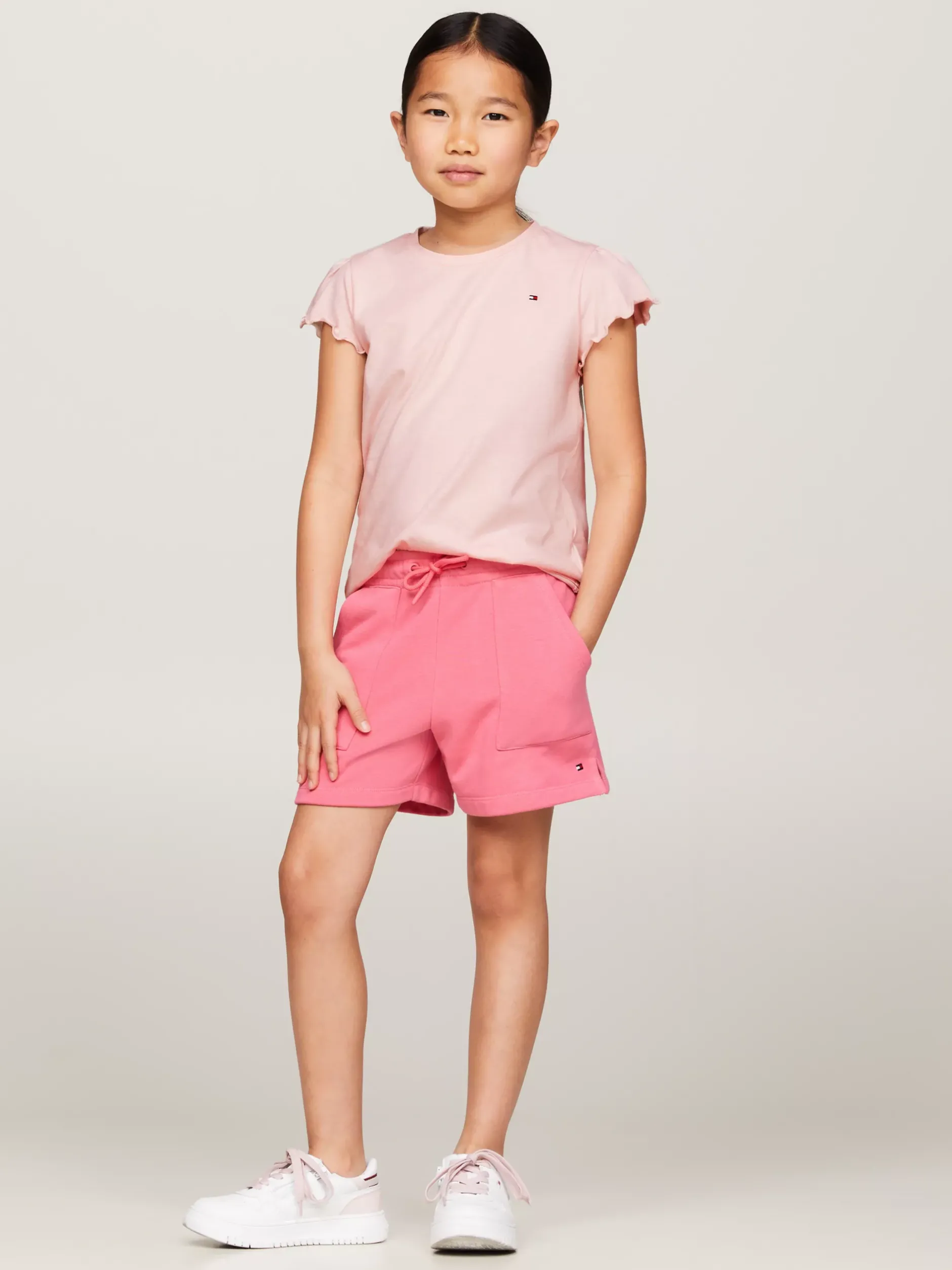Topy I T-Shirty*Tommy Hilfiger T-shirt Essential Z Muszelkowym Wykończeniem WHIMSY PINK