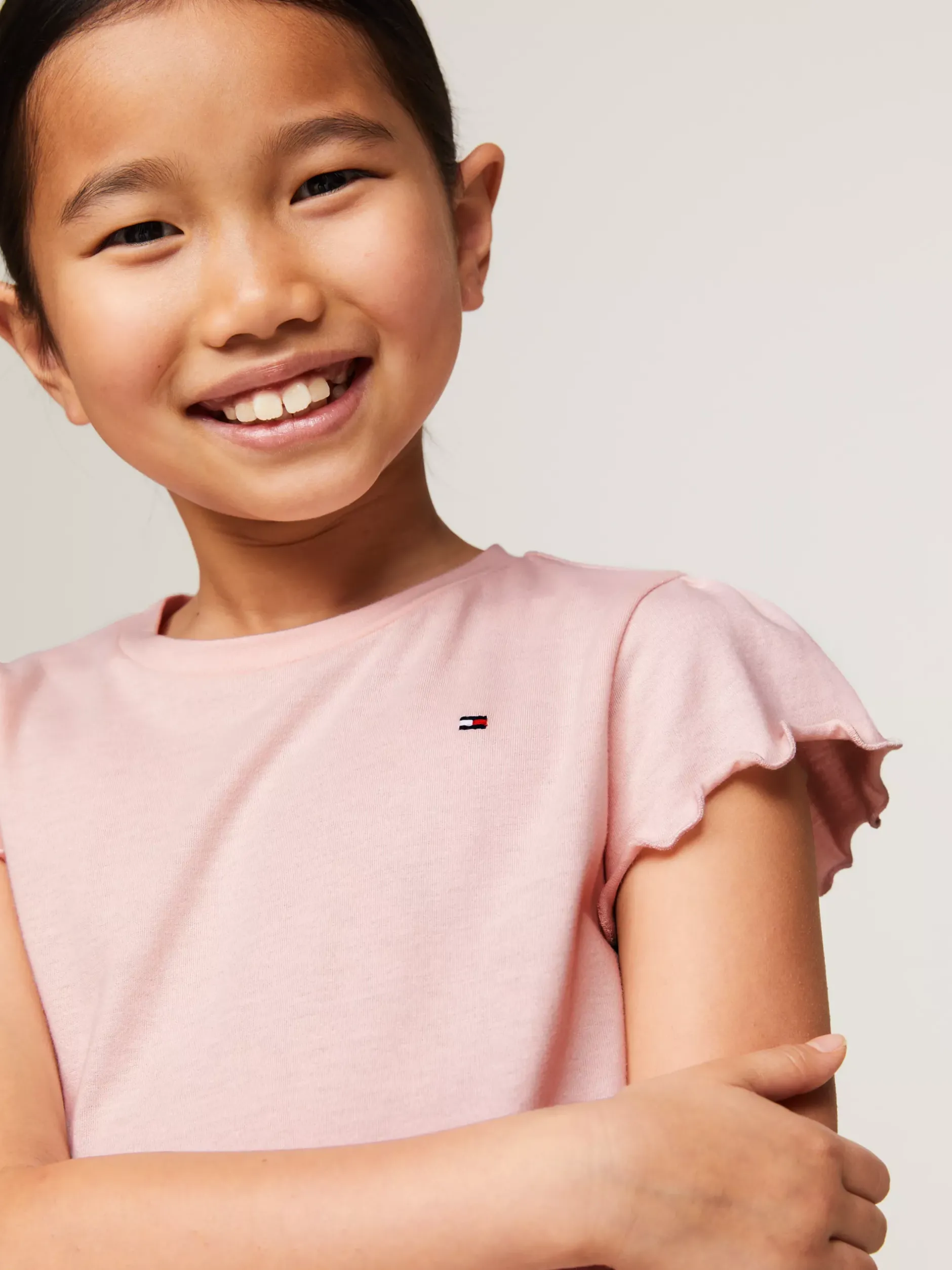 Topy I T-Shirty*Tommy Hilfiger T-shirt Essential Z Muszelkowym Wykończeniem WHIMSY PINK