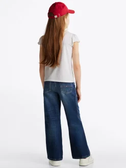 Topy I T-Shirty*Tommy Hilfiger T-shirt Essential Z Muszelkowym Wykończeniem WHITE