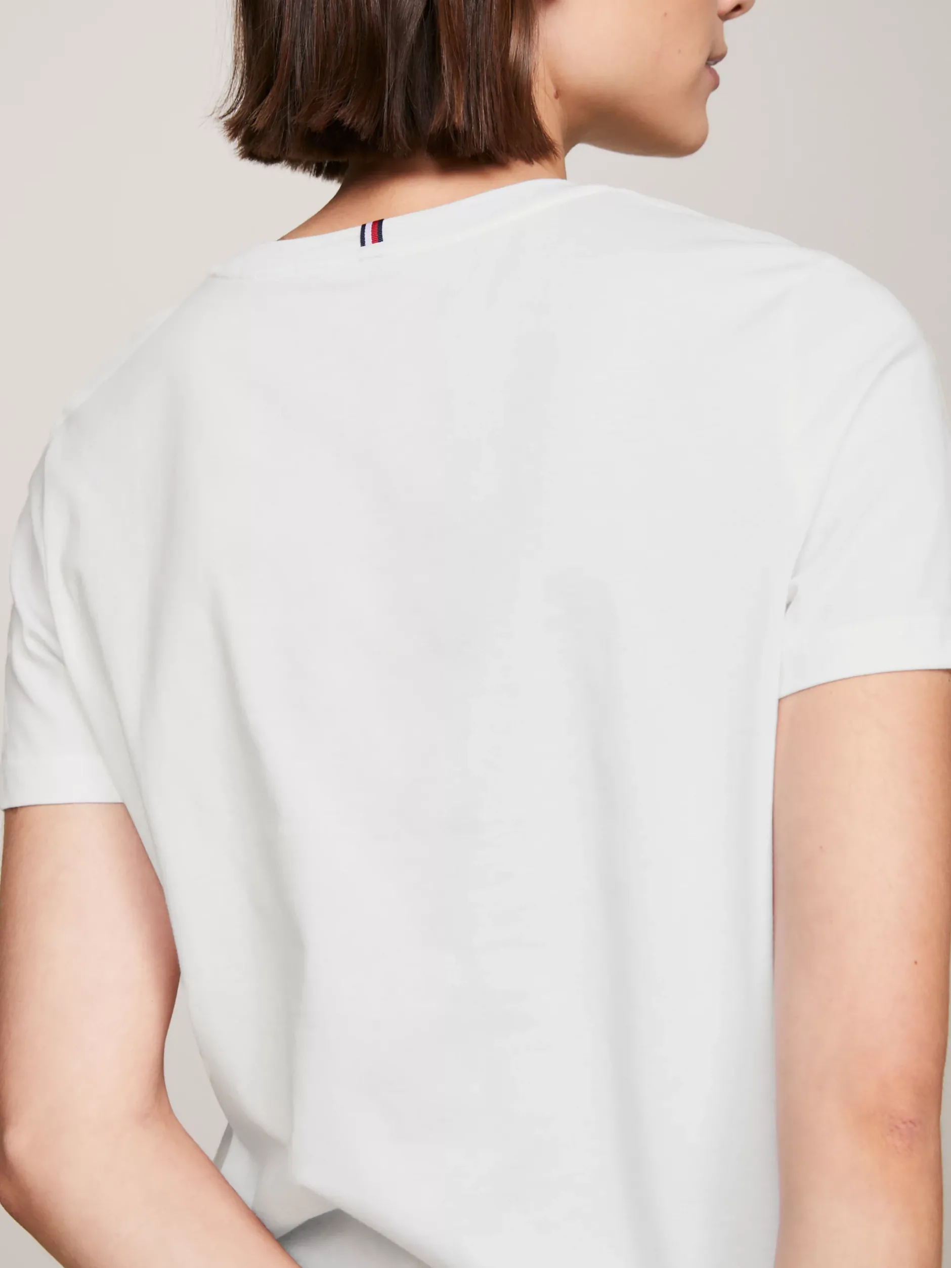 T-Shirty*Tommy Hilfiger T-shirt Heritage Z Okrągłym Dekoltem I Logo CLASSIC WHITE