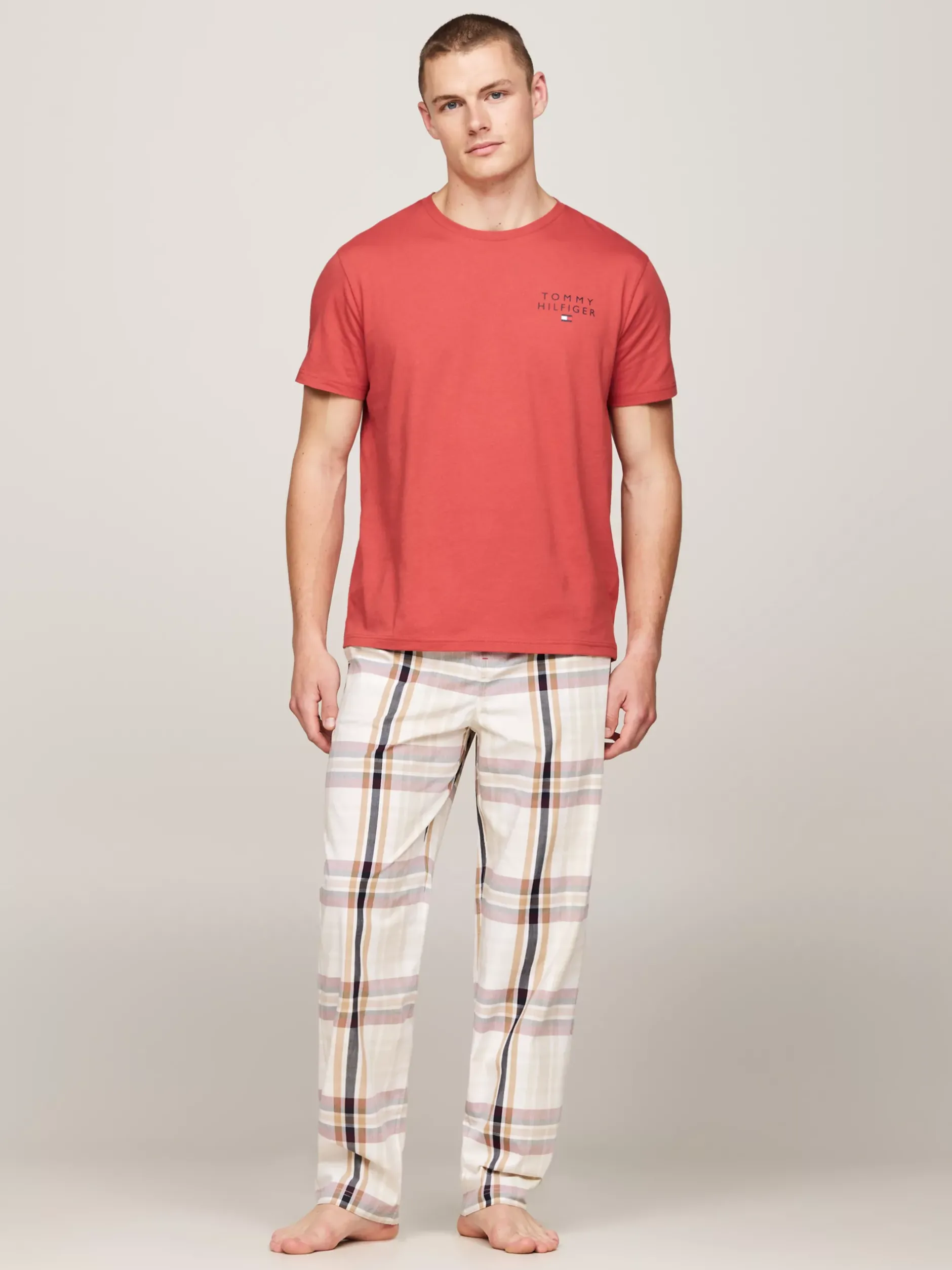 Stroje Domowe*Tommy Hilfiger T-shirt Lounge TH Original TERRA RED