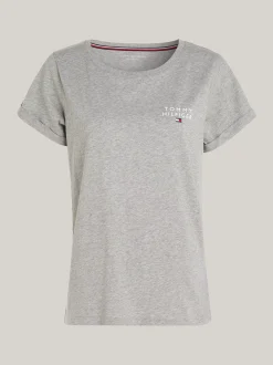 Stroje Domowe*Tommy Hilfiger T-shirt Lounge Z Logo TH Original LIGHT GREY HEATHER