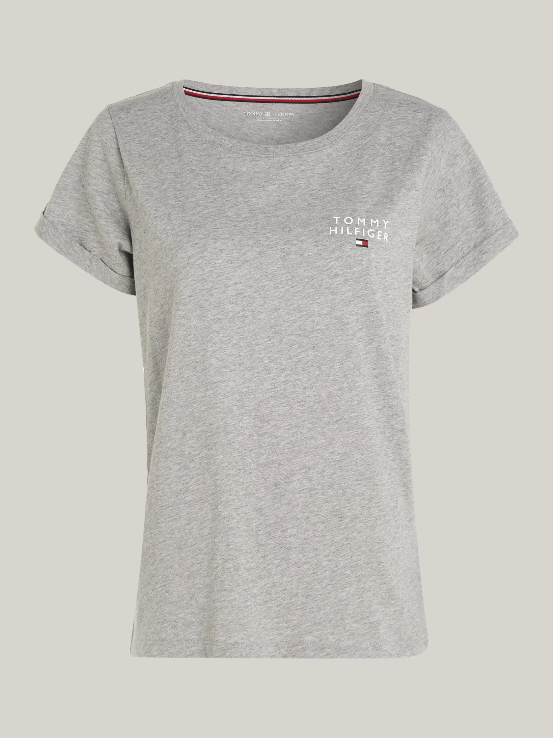 Stroje Domowe*Tommy Hilfiger T-shirt Lounge Z Logo TH Original LIGHT GREY HEATHER