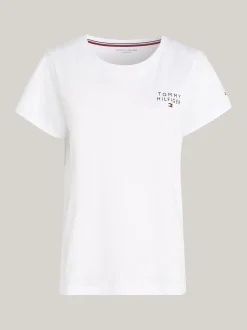 Stroje Domowe*Tommy Hilfiger T-shirt Lounge Z Logo TH Original WHITE