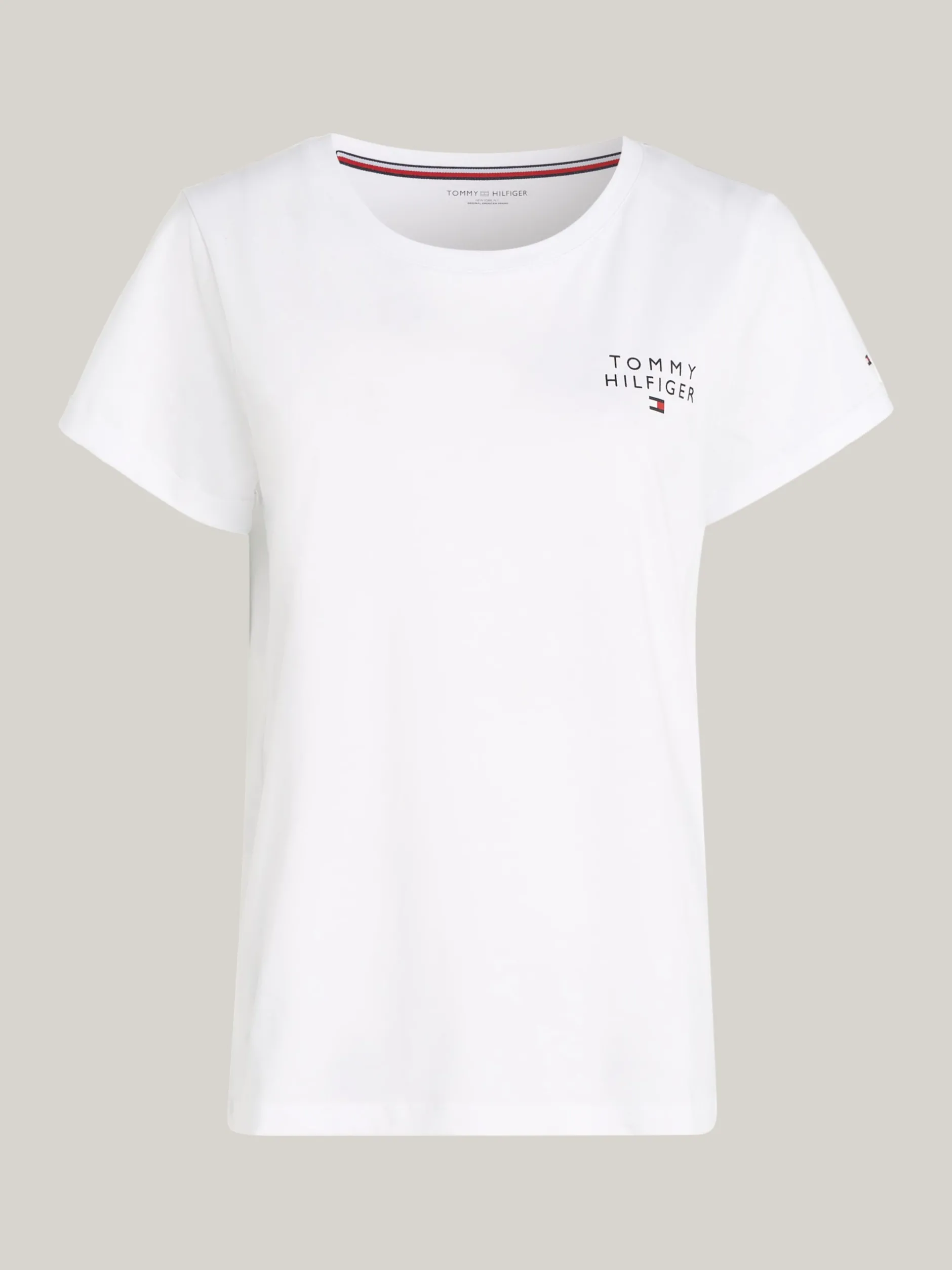 Stroje Domowe*Tommy Hilfiger T-shirt Lounge Z Logo TH Original WHITE