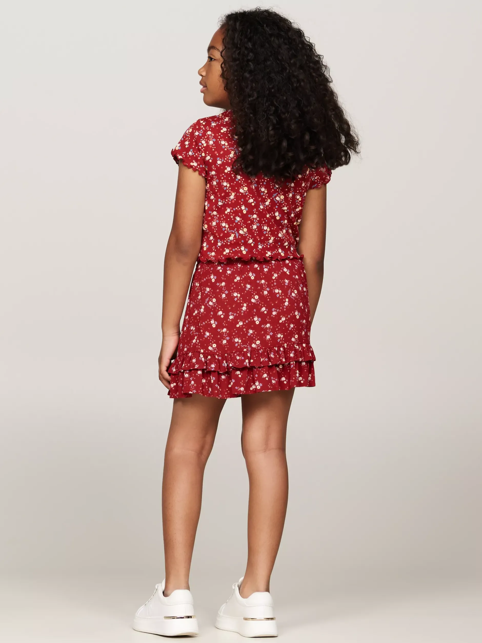 Topy I T-Shirty*Tommy Hilfiger T-shirt O Ażurowym Splocie W Kwiatowy Wzór DARK MAGMA ALLOVER FLOWER