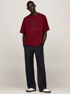 T-Shirty*Tommy Hilfiger T-shirt O Kroju Pudełkowym Z Rękawem Kimonowym ROUGE