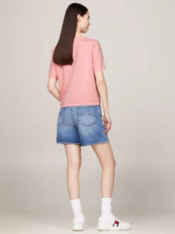 T-Shirty*Tommy Hilfiger T-shirt O Pudełkowym Kroju Z Naszywką Z Flagą BALLET PINK