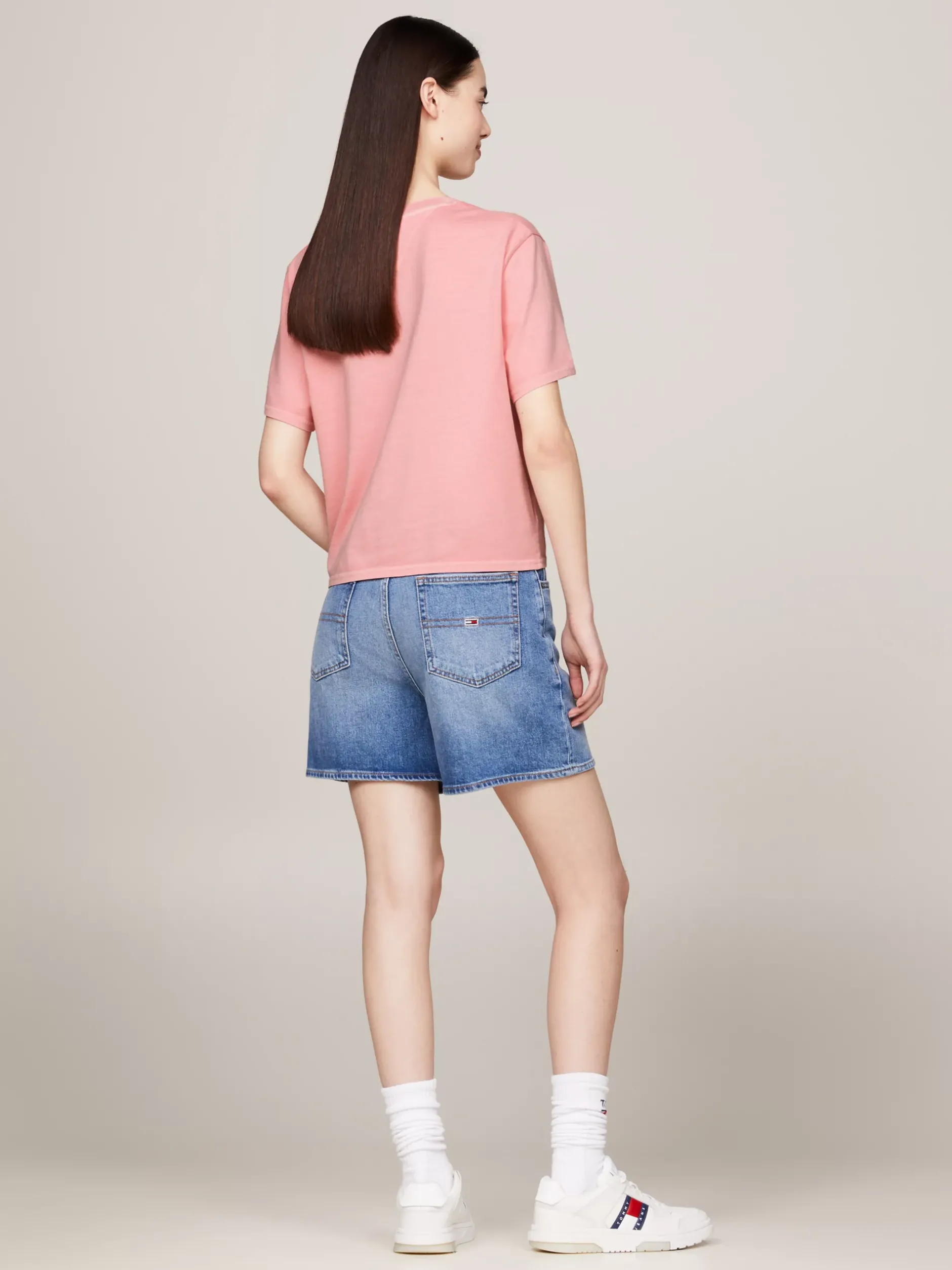T-Shirty*Tommy Hilfiger T-shirt O Pudełkowym Kroju Z Naszywką Z Flagą BALLET PINK