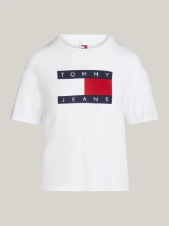 T-Shirty*Tommy Hilfiger T-shirt O Pudełkowym Kroju Z Naszywką Z Flagą ANCIENT WHITE