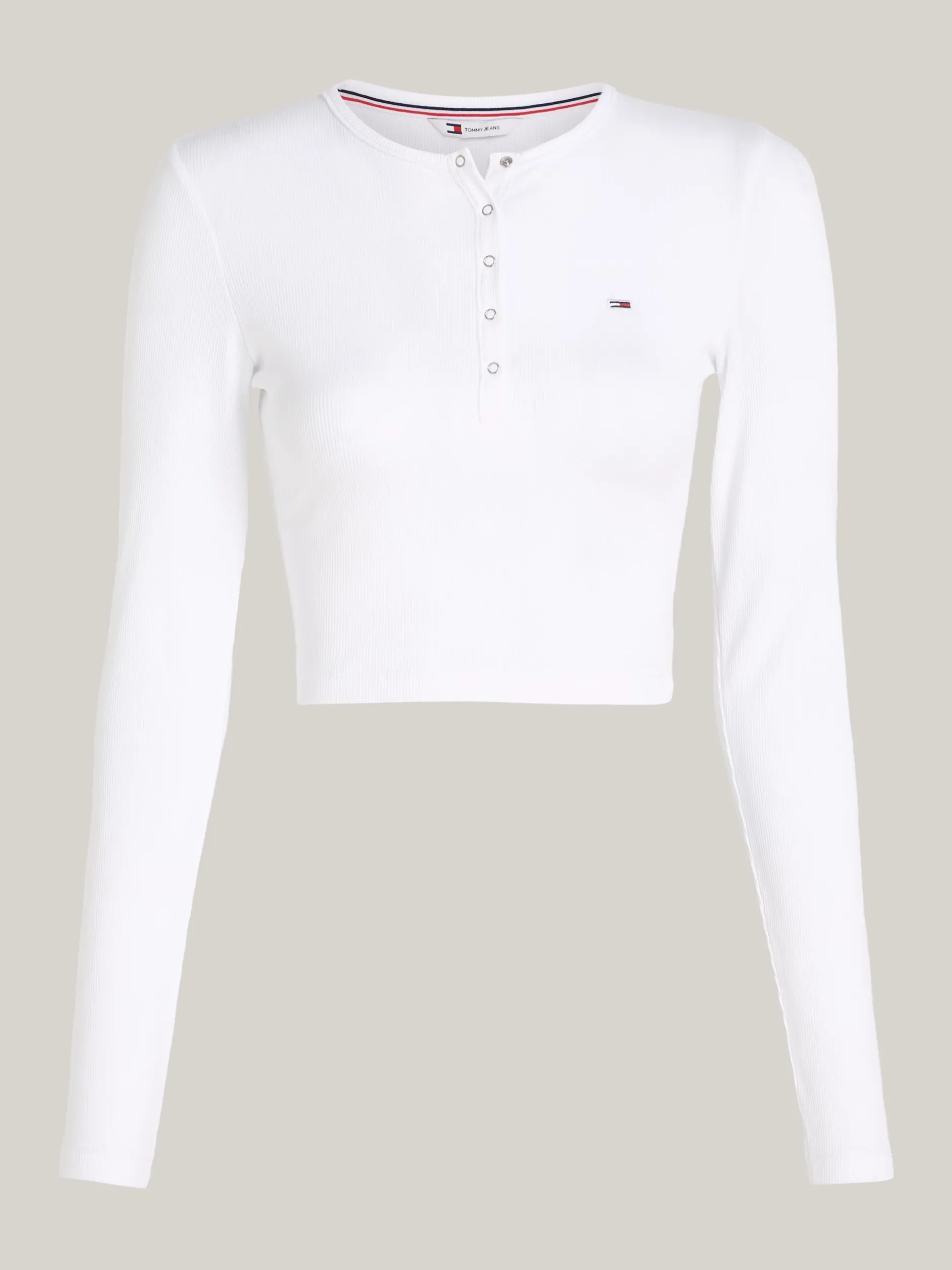 T-Shirty*Tommy Hilfiger T-shirt O Skróconym Kroju Z Długim Rękawem WHITE