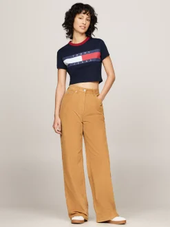 T-Shirty*Tommy Hilfiger T-shirt O Skróconym Wąskim Kroju DARK NIGHT NAVY