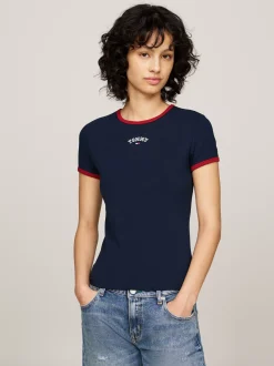 T-Shirty*Tommy Hilfiger T-shirt O Wąskim Kroju W Stylu Varsity DARK NIGHT NAVY