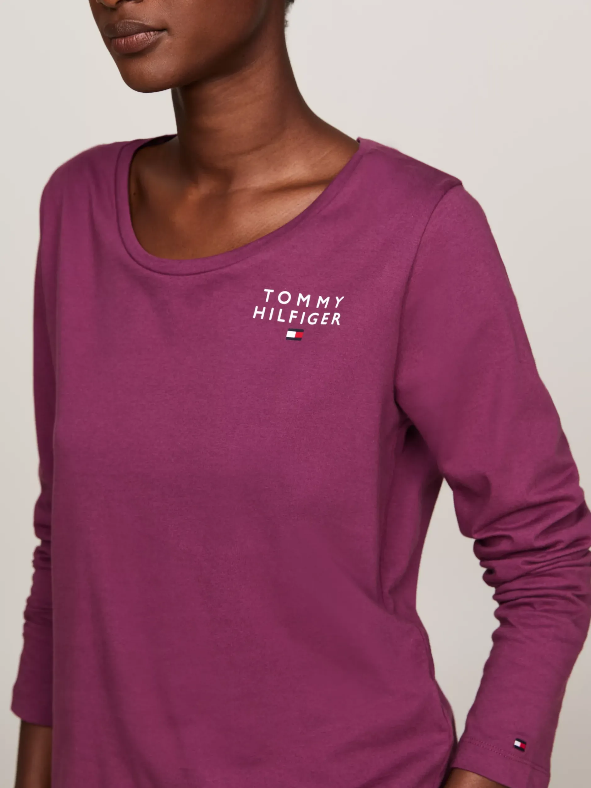 Stroje Domowe*Tommy Hilfiger T-shirt Od Piżamy TH Original HERITAGE PLUM