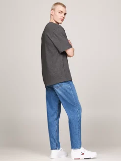 T-Shirty*Tommy Hilfiger T-shirt Oversize Z Flagą Tommy NEW CHARCOAL MELANGE