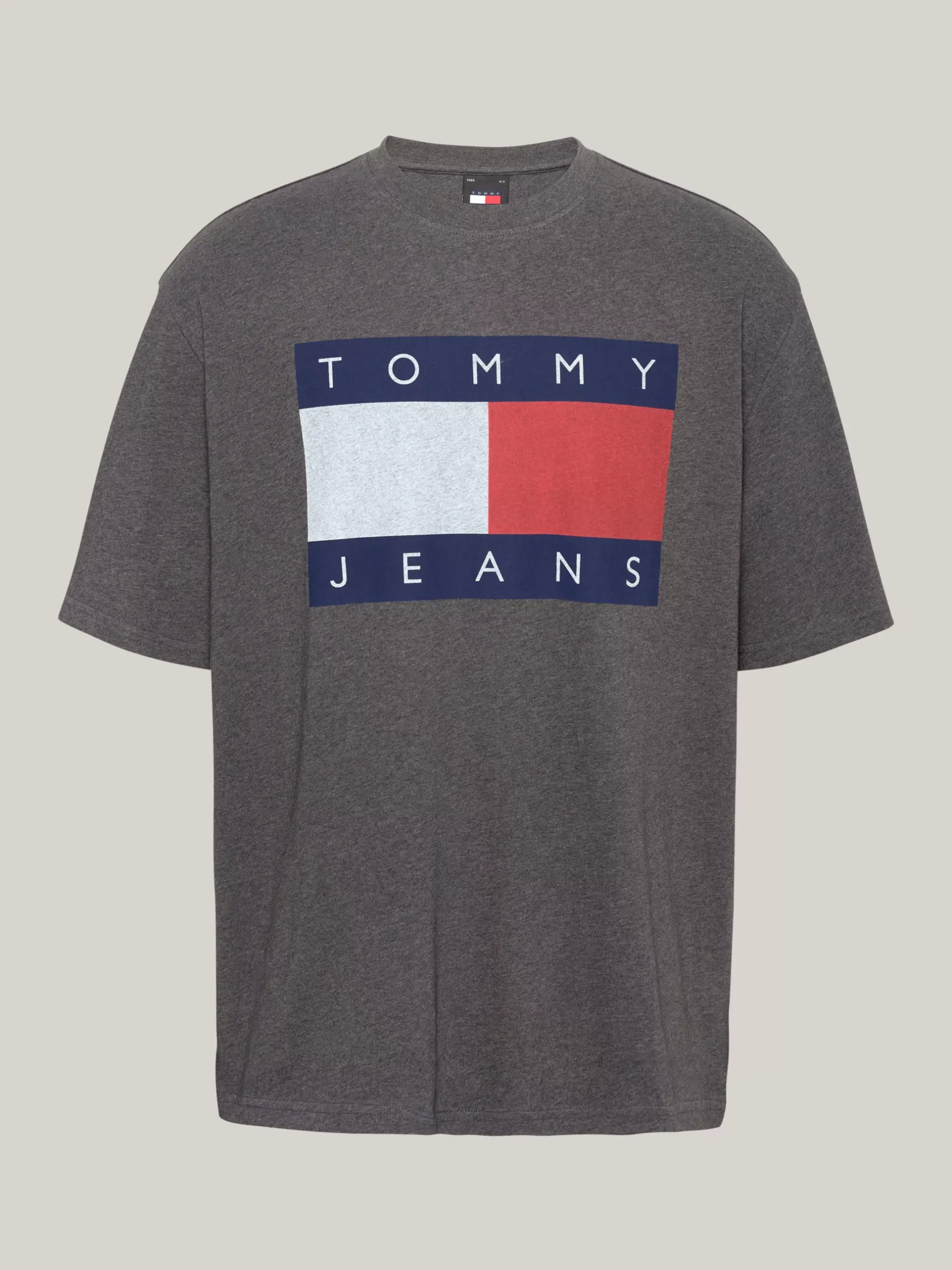 T-Shirty*Tommy Hilfiger T-shirt Oversize Z Flagą Tommy NEW CHARCOAL MELANGE