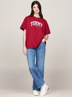 T-Shirty*Tommy Hilfiger T-shirt Oversize Z Logo W Stylu Varsity RED CARPET