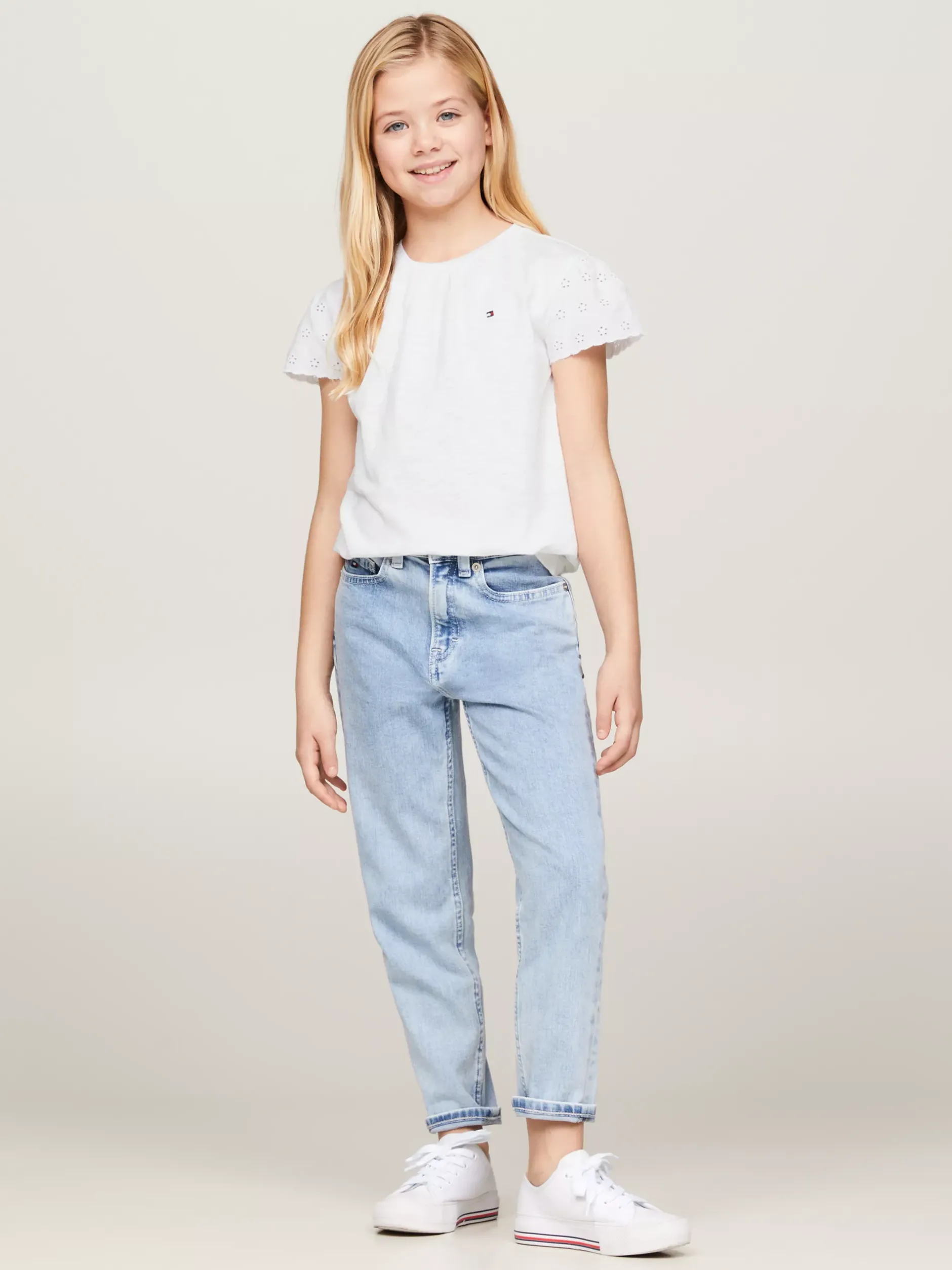 Topy I T-Shirty*Tommy Hilfiger T-shirt TH Monogram Z Haftem Angielskim WHITE