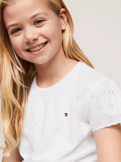 Topy I T-Shirty*Tommy Hilfiger T-shirt TH Monogram Z Haftem Angielskim WHITE