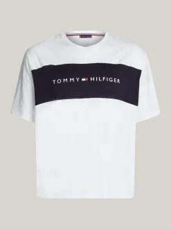 Stroje Domowe*Tommy Hilfiger T-shirt TH Original Plus Z Blokami Kolorów WHITE