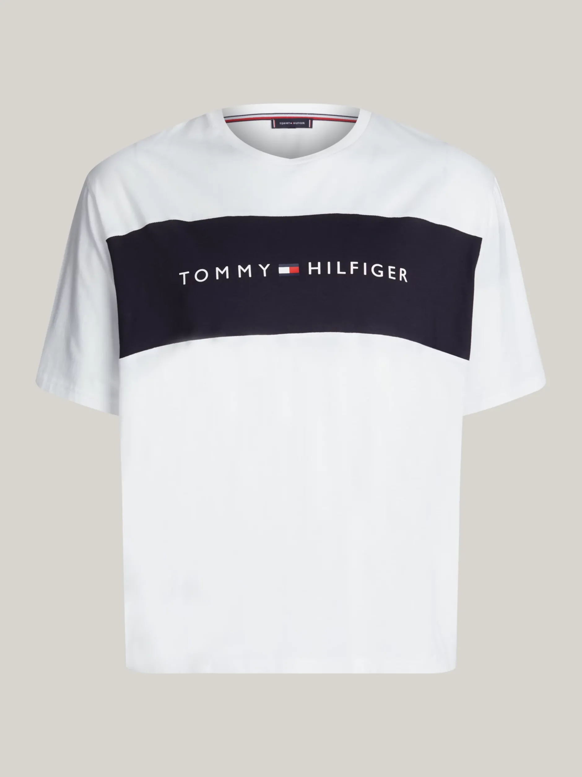 Stroje Domowe*Tommy Hilfiger T-shirt TH Original Plus Z Blokami Kolorów WHITE
