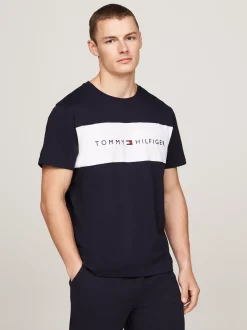 Stroje Domowe*Tommy Hilfiger T-shirt TH Original Z Blokami Kolorów DESERT SKY