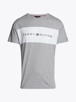 Stroje Domowe*Tommy Hilfiger T-shirt TH Original Z Blokami Kolorów LIGHT GREY HEATHER
