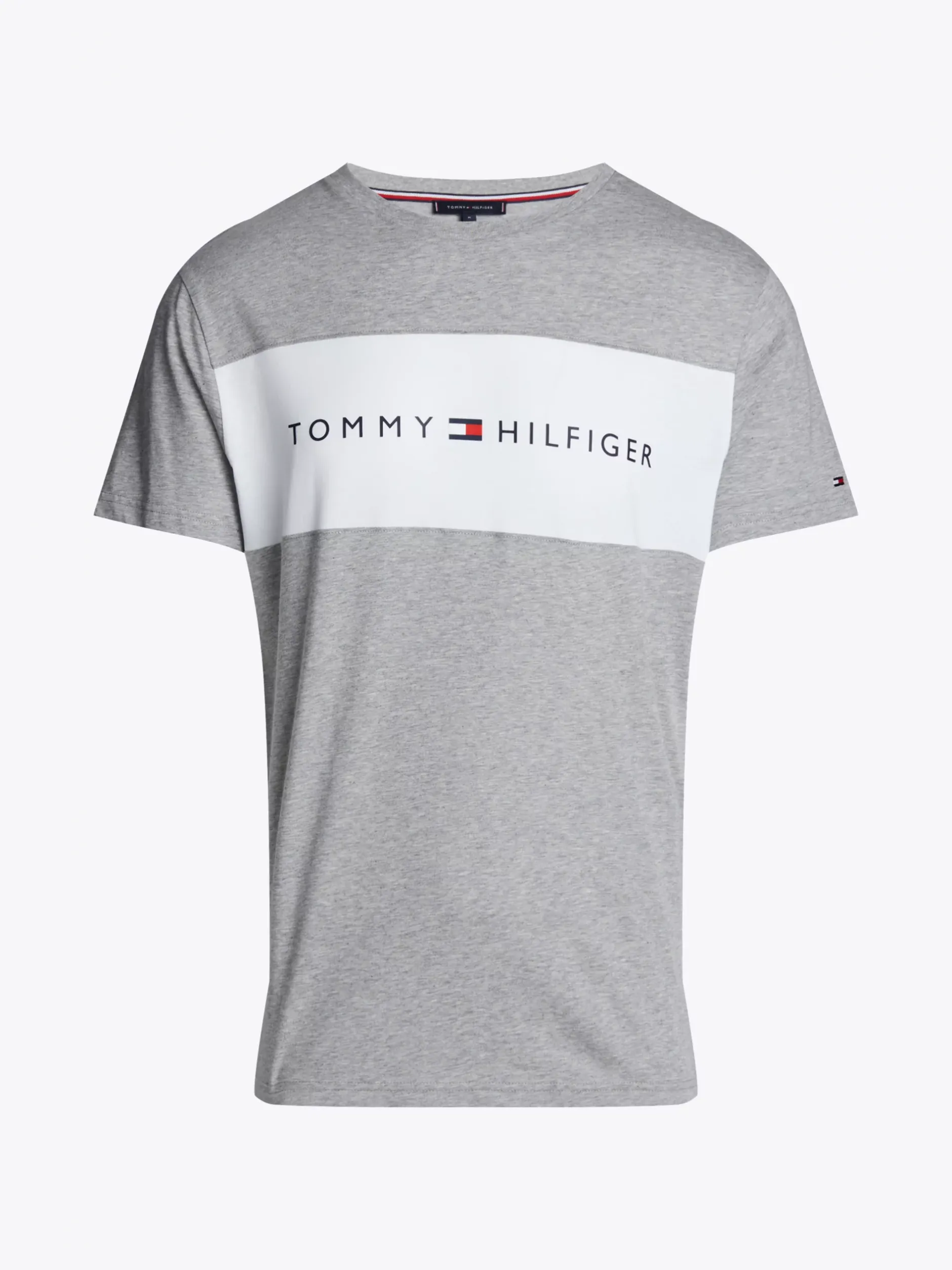 Stroje Domowe*Tommy Hilfiger T-shirt TH Original Z Blokami Kolorów LIGHT GREY HEATHER
