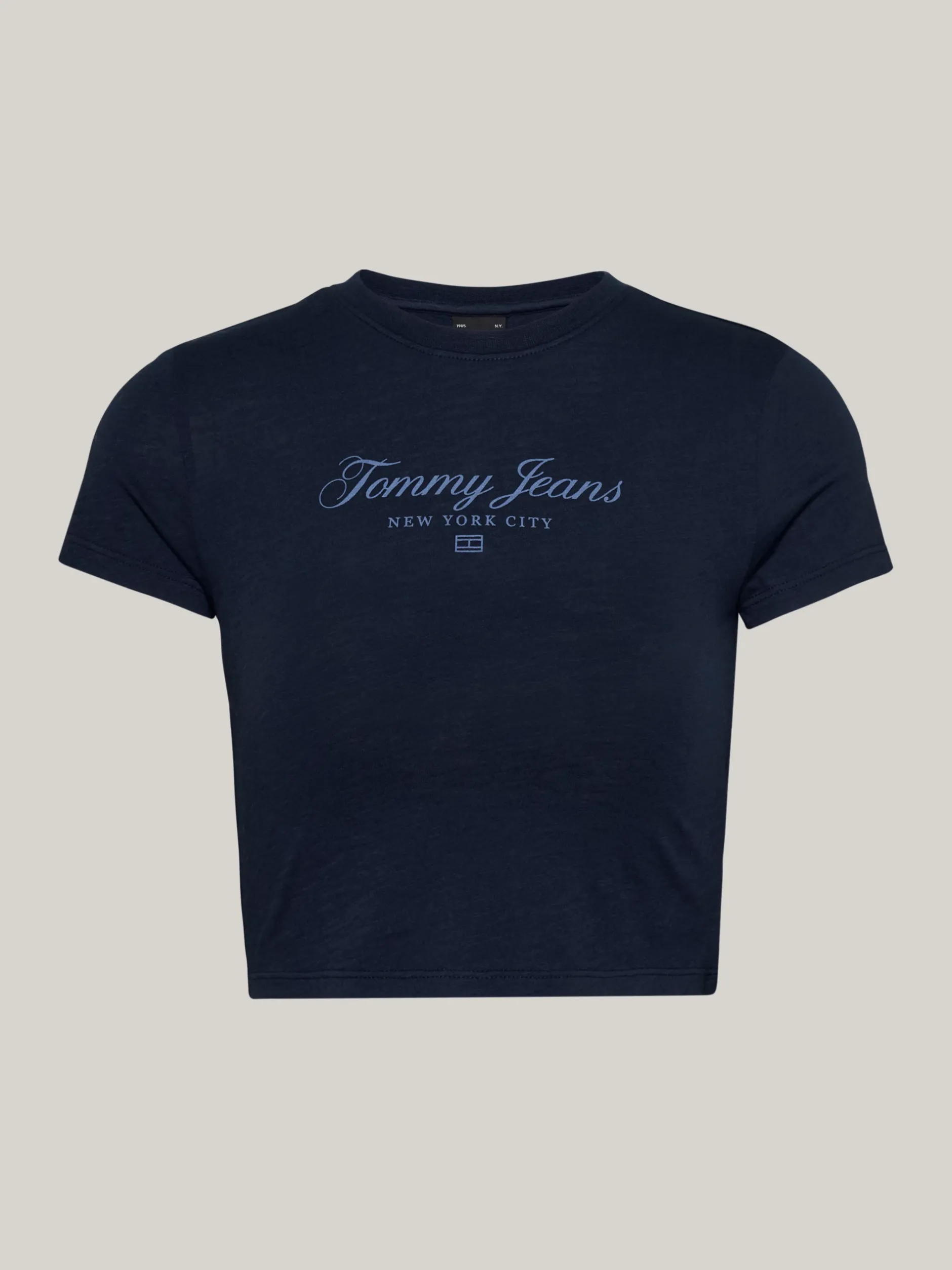 T-Shirty*Tommy Hilfiger T-shirt Tommy O Skróconym, Wąskim Kroju DARK NIGHT NAVY