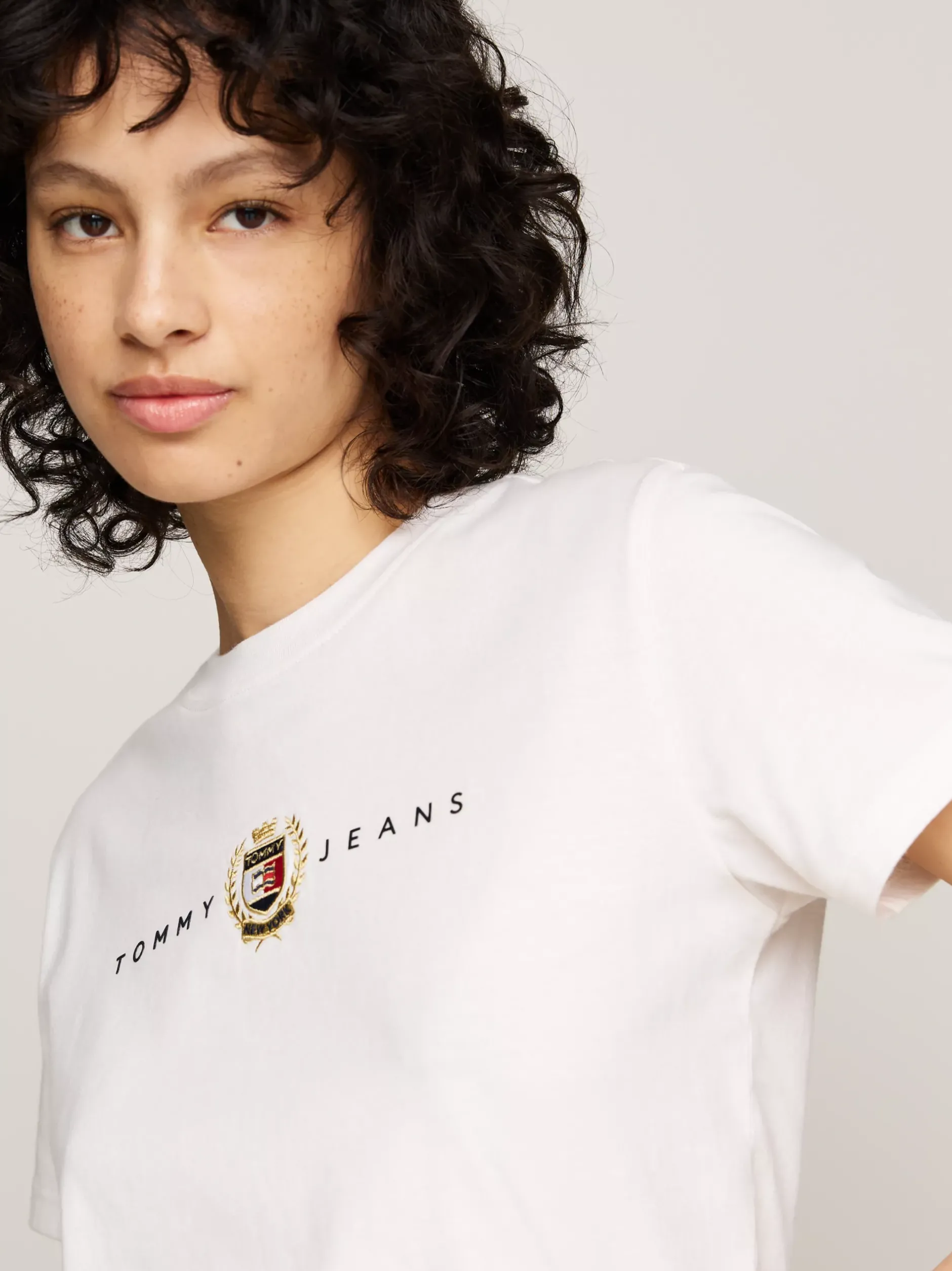 T-Shirty*Tommy Hilfiger T-shirt Varsity Z Okrągłym Dekoltem ANCIENT WHITE