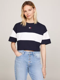 T-Shirty*Tommy Hilfiger T-shirt W Bloki Kolorów Z Naszywką DARK NIGHT NAVY / MULTI