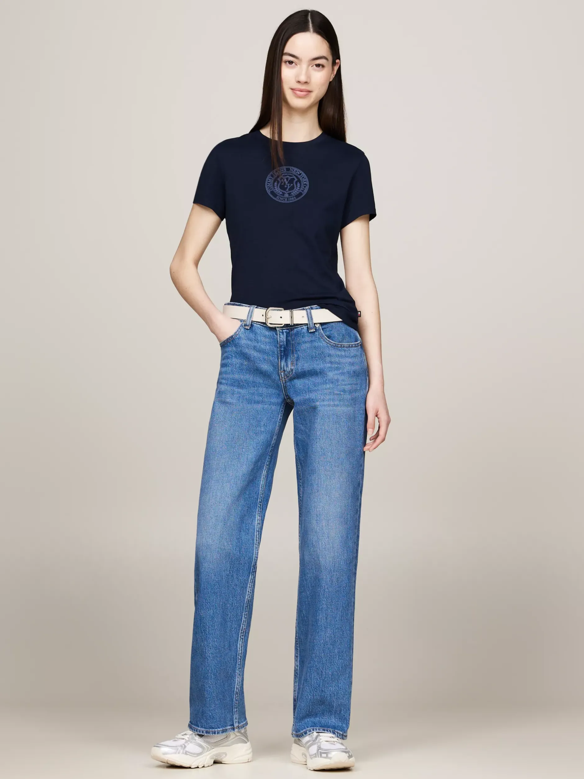 T-Shirty*Tommy Hilfiger T-shirt W Uczelnianym Stylu Z Logo Explorer DARK NIGHT NAVY