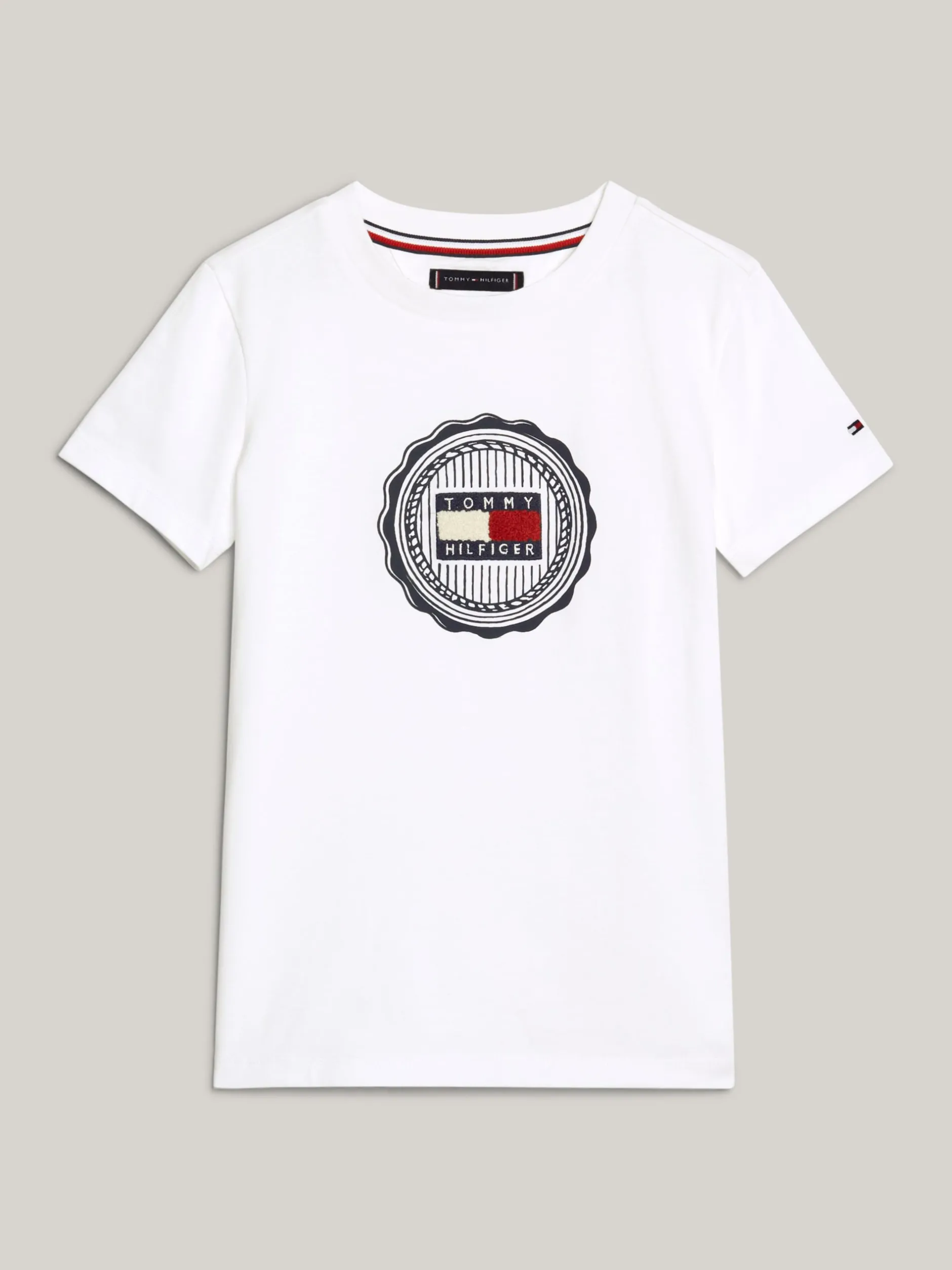 T-Shirty I Koszulki Polo*Tommy Hilfiger T-shirt Z Aplikacją W Kształcie Pieczęci WHITE