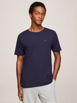 Stroje Domowe*Tommy Hilfiger T-shirt Z Bawełny NAVY BLAZER