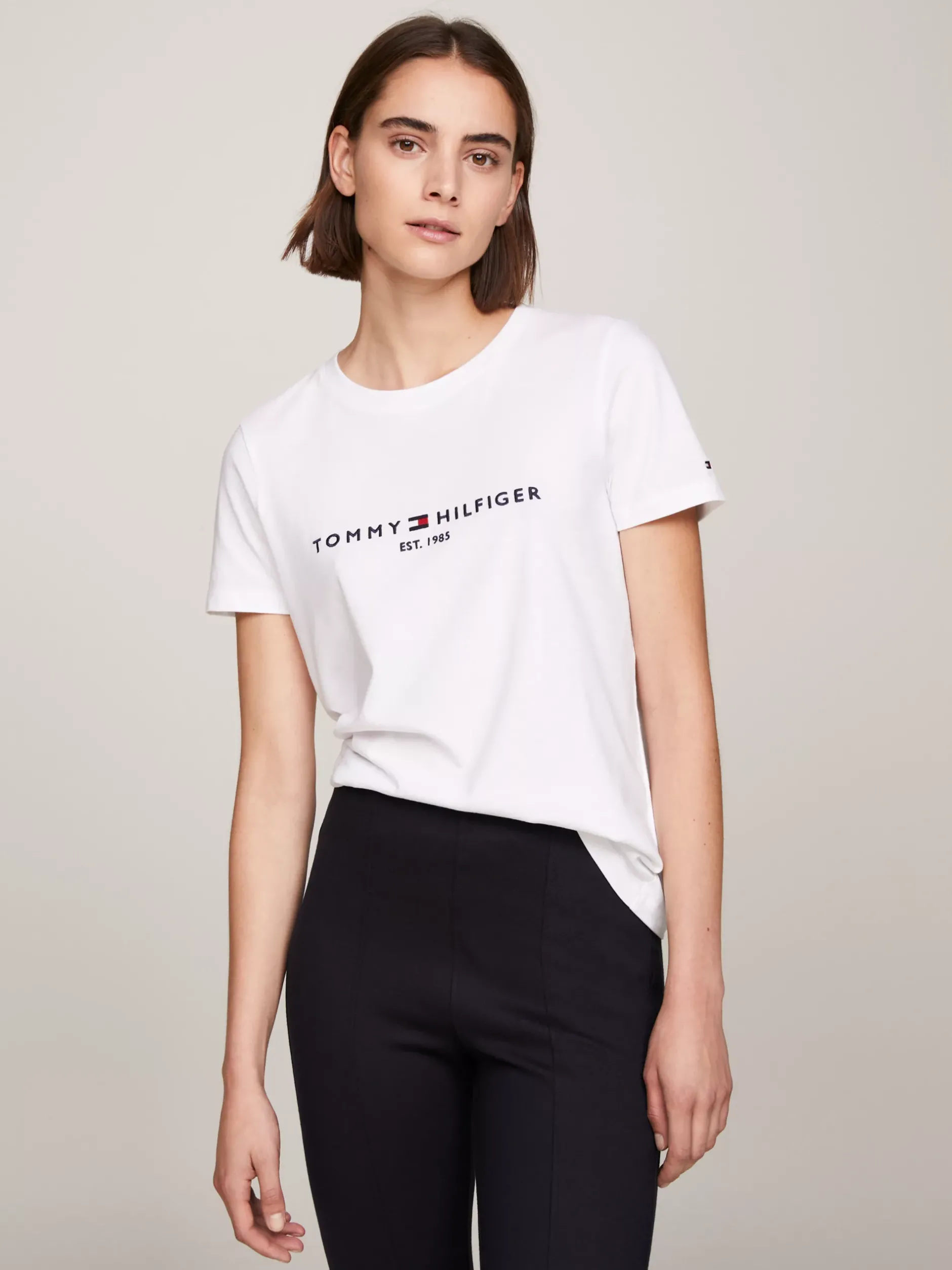 T-Shirty*Tommy Hilfiger T-shirt Z Bawełny Z Logo WHITE