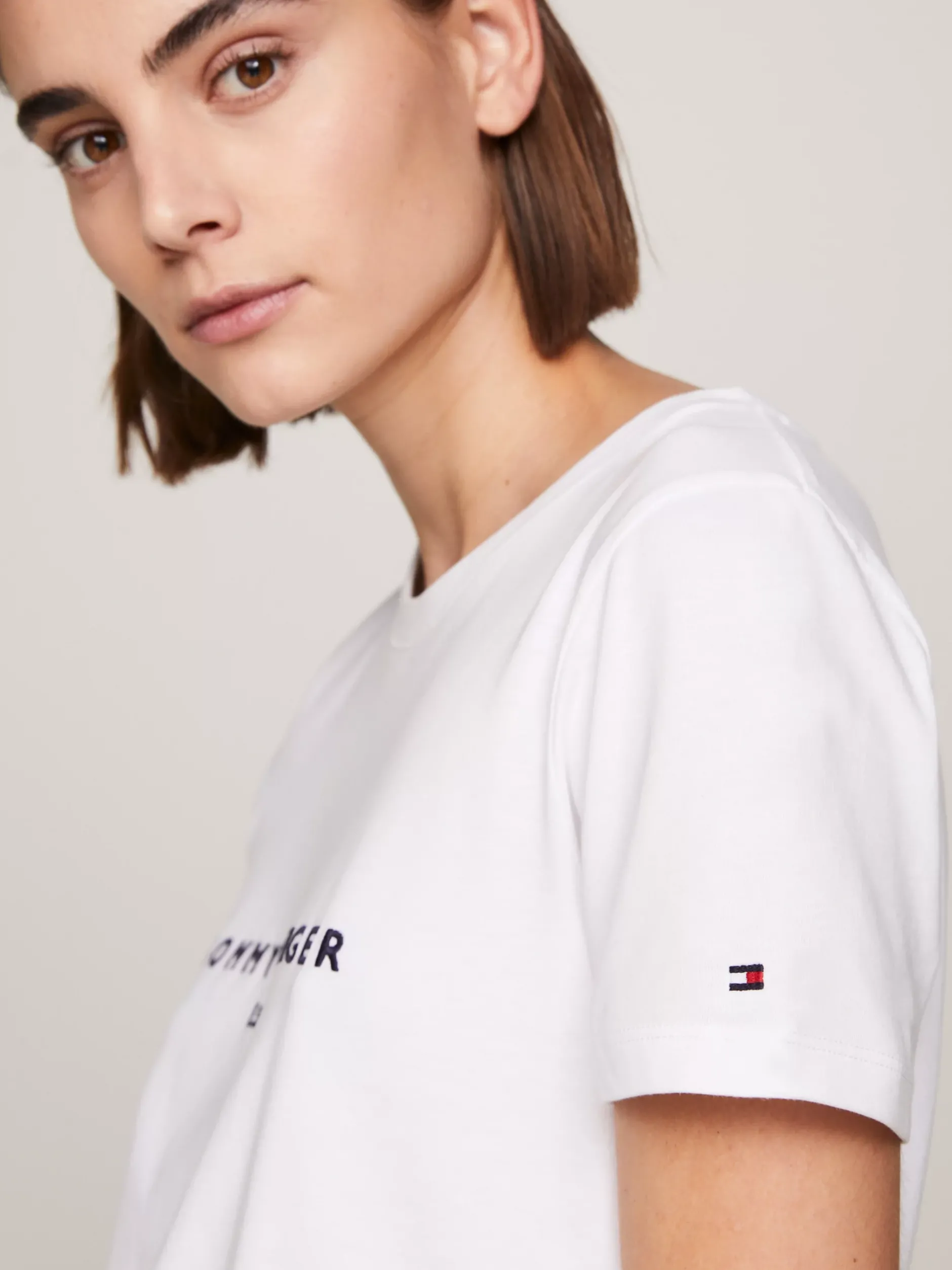 T-Shirty*Tommy Hilfiger T-shirt Z Bawełny Z Logo WHITE