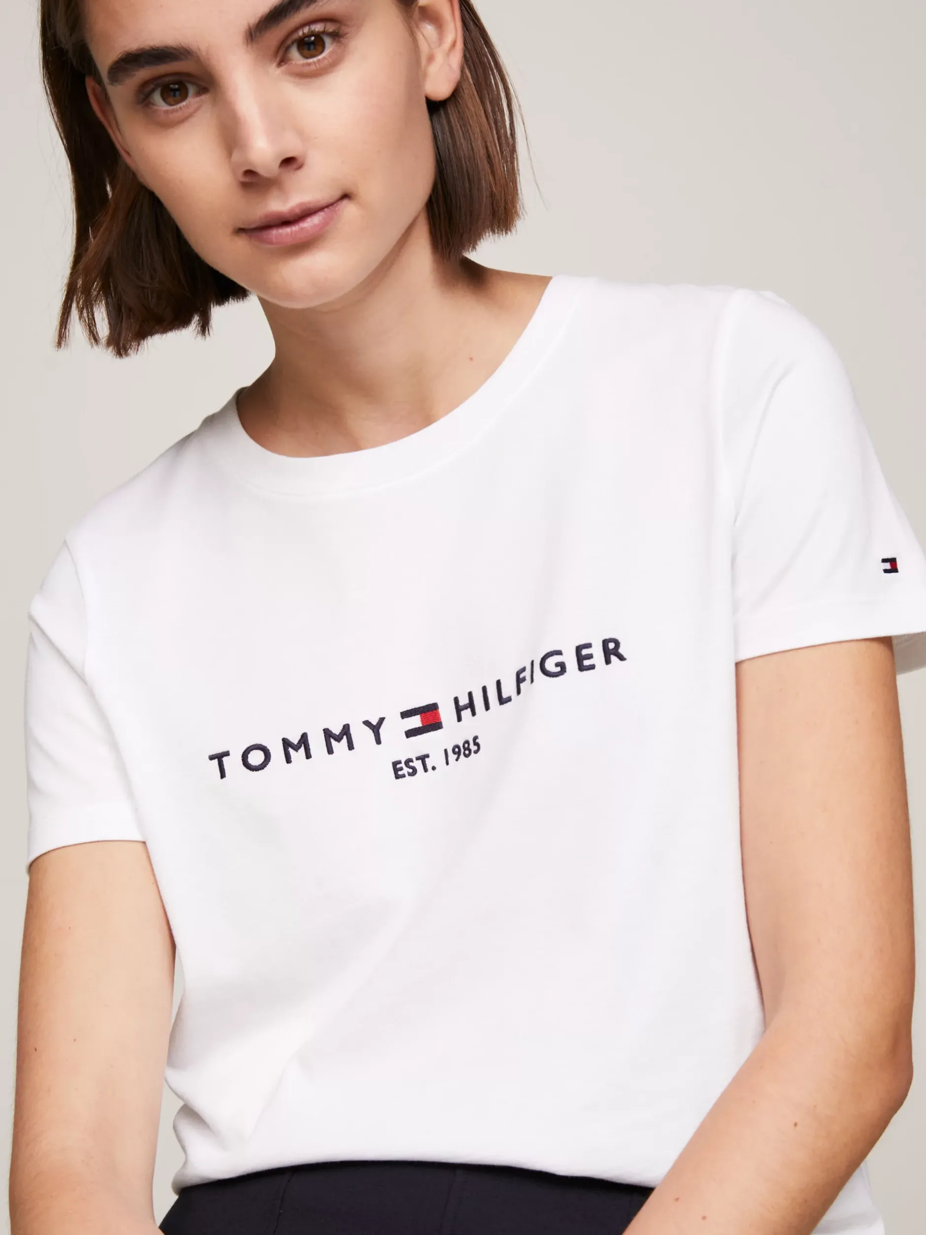 T-Shirty*Tommy Hilfiger T-shirt Z Bawełny Z Logo WHITE